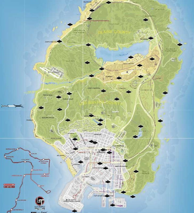 GTA 5: mapa dos resíduos nucleares