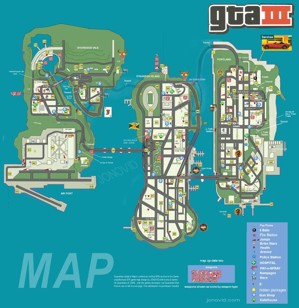 gta vice city hidden packages map